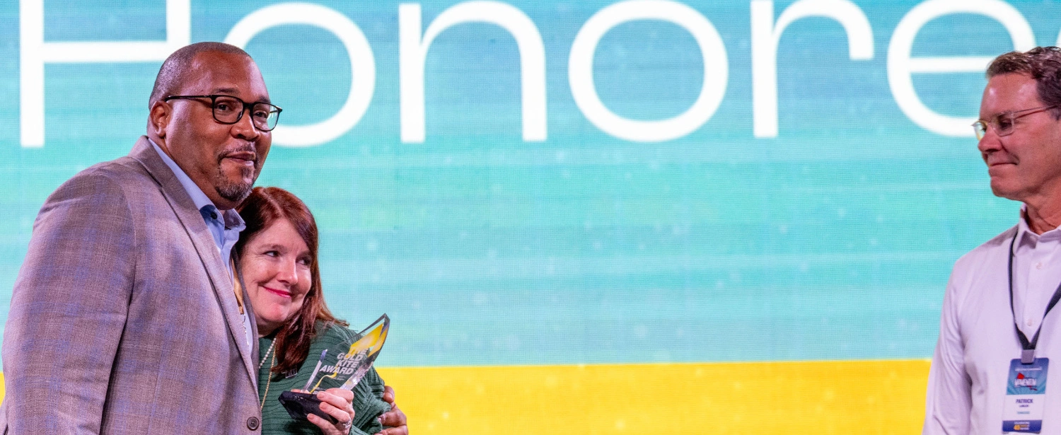 Willie ‘Fresh’ Rodgers receives the Gold Kite Award at Youth Villages Employee Conference 