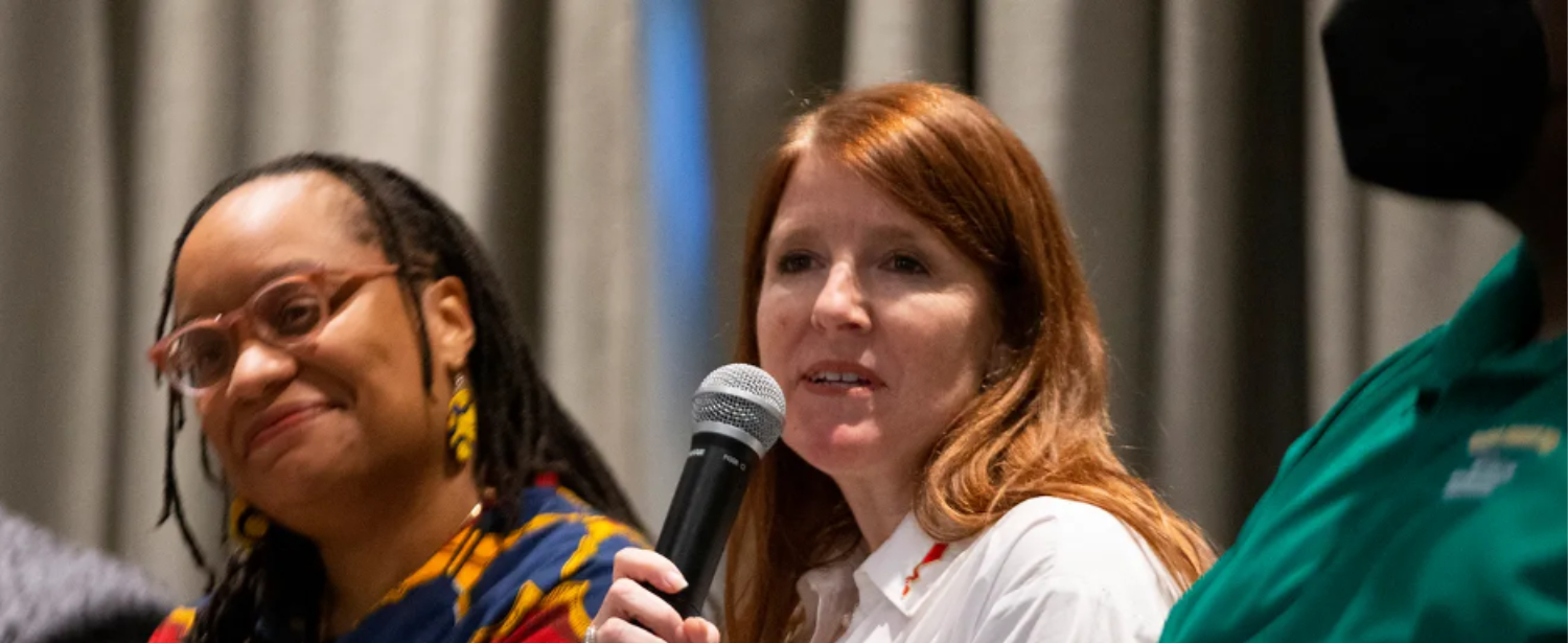 Susan Deason, executive director of Memphis Allies, speaks during the Celebrate What's Right: Bridge Over Troubled Water panel discussion on community and safety at Memphis Botanic Garden in Memphis, Teen., on Tuesday, November 28, 2023. Chris Day/The Commercial Appeal